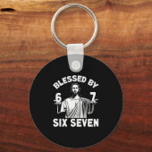 Blessed 6 Number 67 Six Seven Meme  Sleutelhanger (Voorkant)