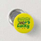 Blessed And Lucky St. Patrick’s Day Design-61103 Ronde Button 3,2 Cm (Voorkant /achterkant)