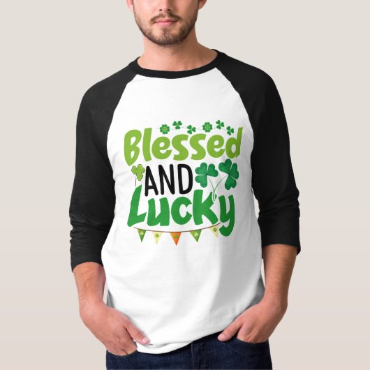 Blessed And Lucky St. Patrick’s Day Design-61103 T-shirt (Voorkant)