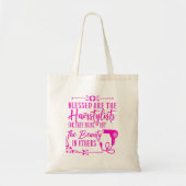 Blessed are the Hairstylists Pink Message Tote Bag (Voorkant)