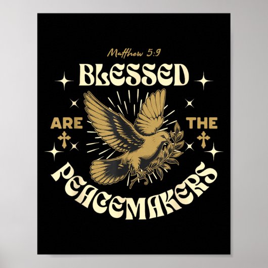 Blessed Are The Peacemakers Matthew 5 9 Christian Poster (Voorkant)