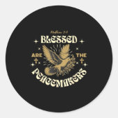 Blessed Are The Peacemakers Matthew 5 9 Christian  Ronde Sticker (Voorkant)