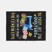 Blessed Are The Quilters Funny Sewing Quote Gift  Fleece Deken (Voorkant (Horizontaal))