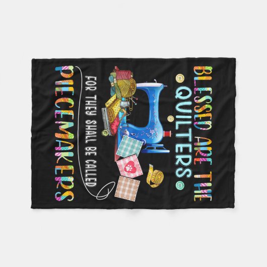 Blessed Are The Quilters Funny Sewing Quote Gift  Fleece Deken (Voorkant (Horizontaal))