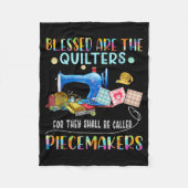 Blessed Are The Quilters Funny Sewing Quote Gift  Fleece Deken (Voorkant)