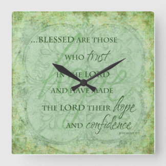 Blessed are Those Who trust in the Lord Clock Vierkante Klok