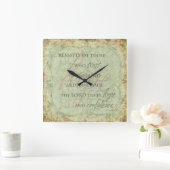Blessed are Those Who trust in the Lord Clock Vierkante Klok (Huis)