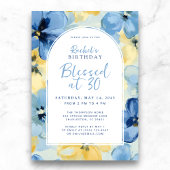 Blessed at 30 Faith Birthday Milestone Floral Kaart