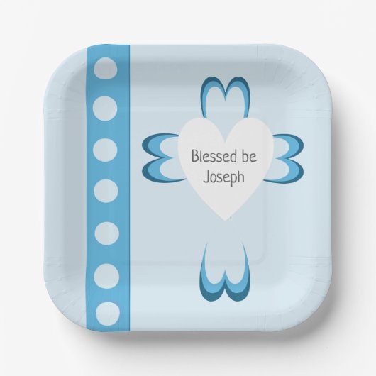 Blessed Baptism Paper Plate Papieren Bordje (Voorkant)