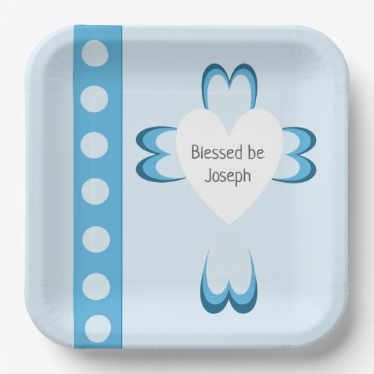 Blessed Baptism Paper Plate Papieren Bordje (Voorkant)