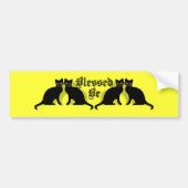 Blessed Be Black Cats Wicca Witch Bumpersticker (Voorkant)