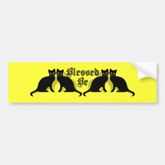 Blessed Be Black Cats Wicca Witch Bumpersticker (Voorkant)