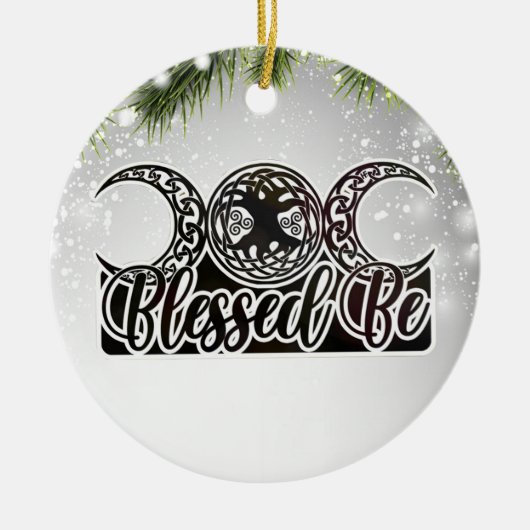Blessed Be Celtic Tree of Life Pagan Witch Keramisch Ornament (Voorkant)