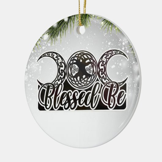 Blessed Be Celtic Tree of Life Pagan Witch Keramisch Ornament (Links)