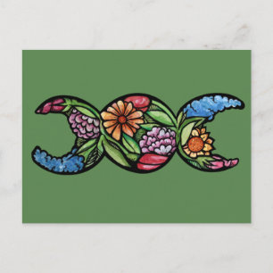 "Blessed Be" drievoudige maansbloei Briefkaart