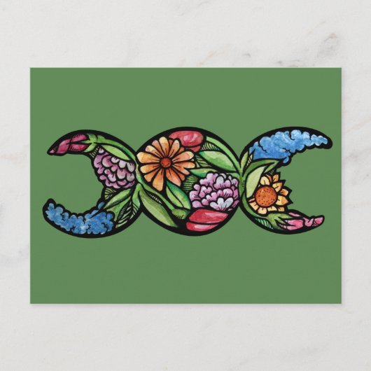 "Blessed Be" drievoudige maansbloei   Briefkaart (Voorkant)