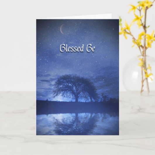 Blessed Be Happy Birthday Oak Tree and Moon Kaart (Gele Bloem)