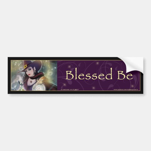 Blessed Be - heks Bumpersticker (Voorkant)