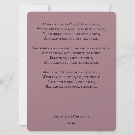 Blessed Be Moon Goddess Pagan Art Feestdagenkaart (Achterkant)
