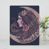 Blessed Be Moon Goddess Pagan Art Feestdagenkaart (Staand voorkant)