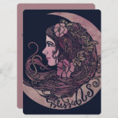 Blessed Be Moon Goddess Pagan Art Feestdagenkaart (Voorkant / Achterkant)