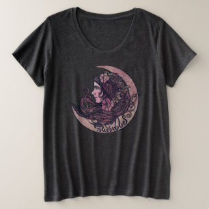 Blessed Be Moon Goddess Pagan Art Grote Maat T-shirt