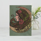 Blessed Be Moon Goddess Pagan Art Kaart (Staand voorkant)
