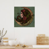 Blessed Be Moon Goddess Pagan Art Poster (Keuken)