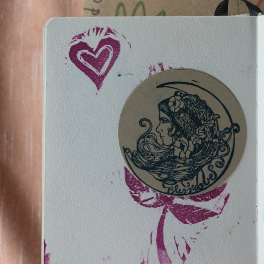 Blessed Be Moon Goddess Pagan Art Rubberstempel