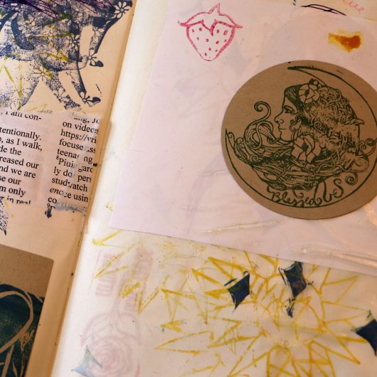 Blessed Be Moon Goddess Pagan Art Rubberstempel