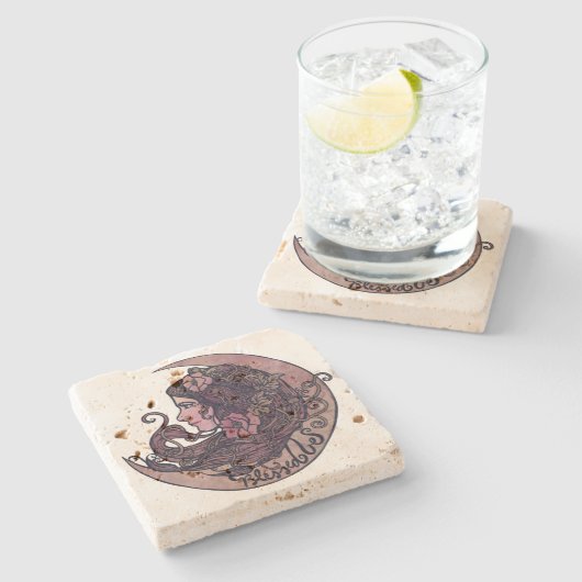 Blessed Be Moon Goddess Pagan Art Stenen Onderzetter (Zijkant)