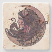 Blessed Be Moon Goddess Pagan Art Stenen Onderzetter (Voorkant)