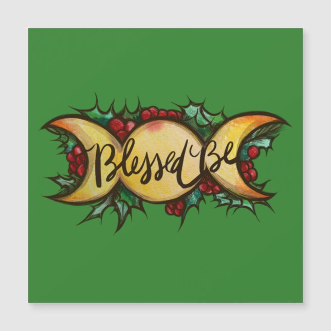 Blessed be Triple Moon Goddess Holly Yule (Voorkant)