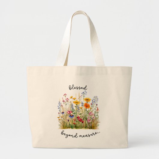 Blessed Beyond Measure Bijbelvers Meisjes Bloemen Grote Tote Bag (Voorkant)