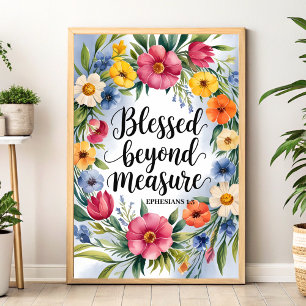 Blessed Beyond Measure Christelijke vrouwen muurku Poster