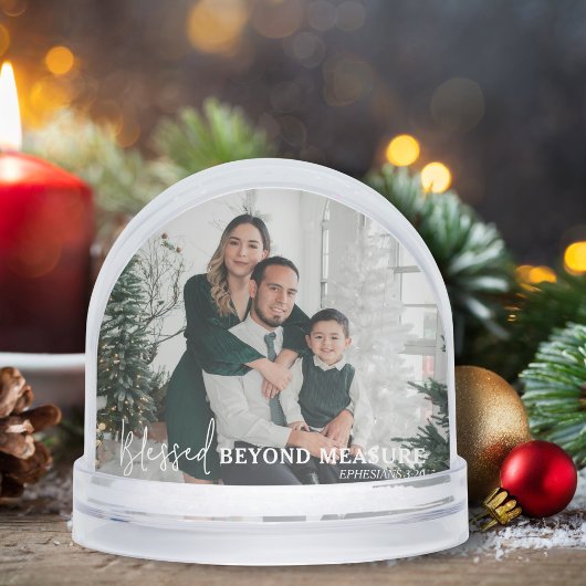 Blessed Beyond Measure Modern Two Photo Keepsake Sneeuwbol