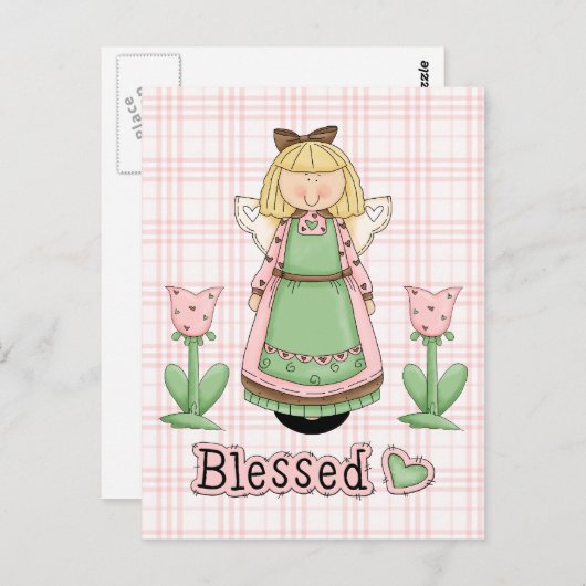 Blessed Blonde Angel Briefkaart (Voorkant / Achterkant)