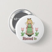 Blessed Blonde Angel Ronde Button 5,7 Cm (Voorkant /achterkant)
