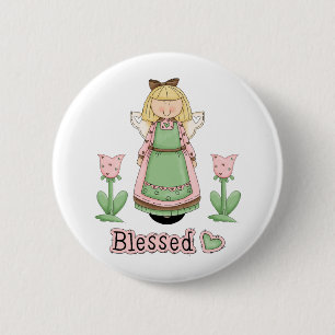 Blessed Blonde Angel Ronde Button 5,7 Cm