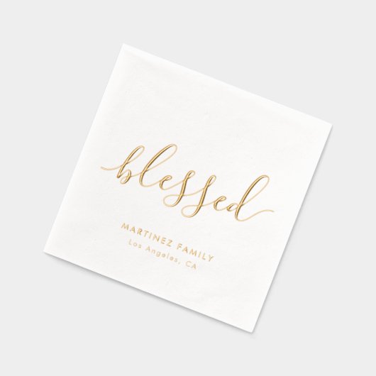 Blessed Boho Script Family Reunion Thanksgiving Folie Servetten (Links)