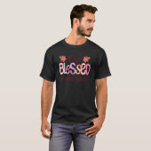 Blessed Bonus Mam Leopard Messy Bun Sunbril Mot T-shirt (Voorkant volledig)