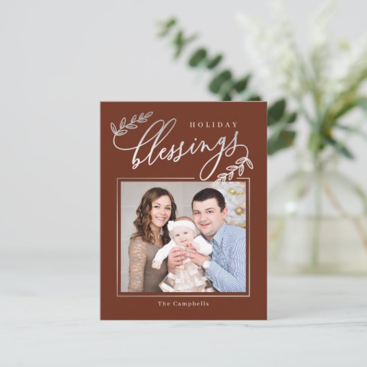 Blessed Branch Holiday Photo Card Briefkaart (Staand voorkant)