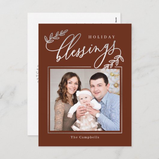 Blessed Branch Holiday Photo Card Briefkaart (Voorkant / Achterkant)