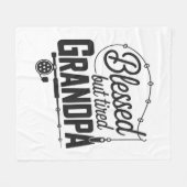 Blessed But Tired Grandpa Fleece Blanket (Voorkant (Horizontaal))