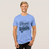 Blessed But Tired Grandpa Tri-Blend Shirt (Voorkant volledig)