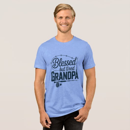 Blessed But Tired Grandpa Tri-Blend Shirt (Voorkant volledig)