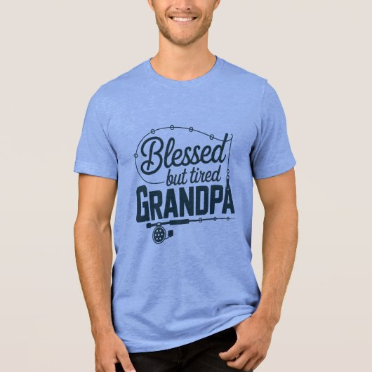 Blessed But Tired Grandpa Tri-Blend Shirt (Voorkant)