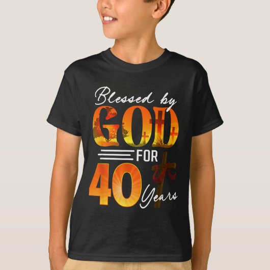 Blessed By God For 40 Years Old Gift 40th Birthday T-shirt (Voorkant)