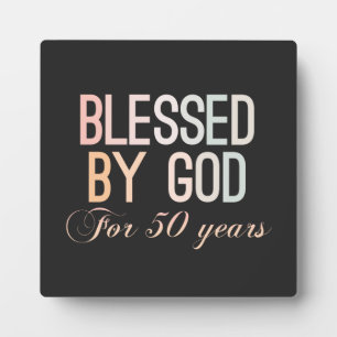 Blessed by God for 50 years, 50th birthday design Fotoplaat