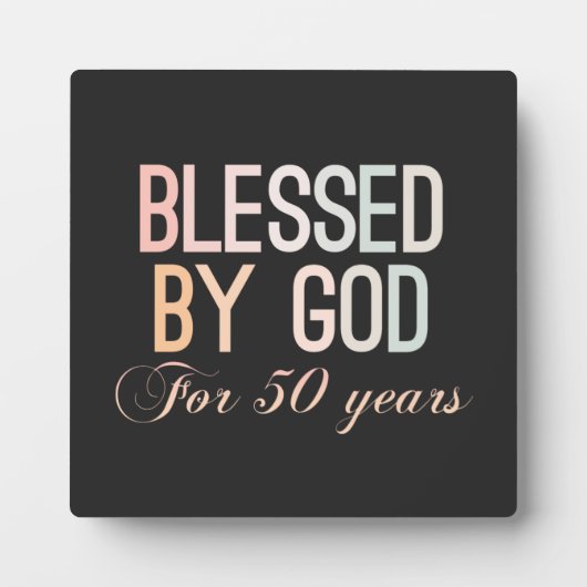 Blessed by God for 50 years, 50th birthday design Fotoplaat (Voorkant)